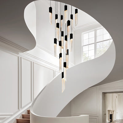 Petra Chandeliers 24in Black Integrated LED