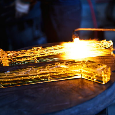 Contour Vanity Lights Brass Handcrafted Glass