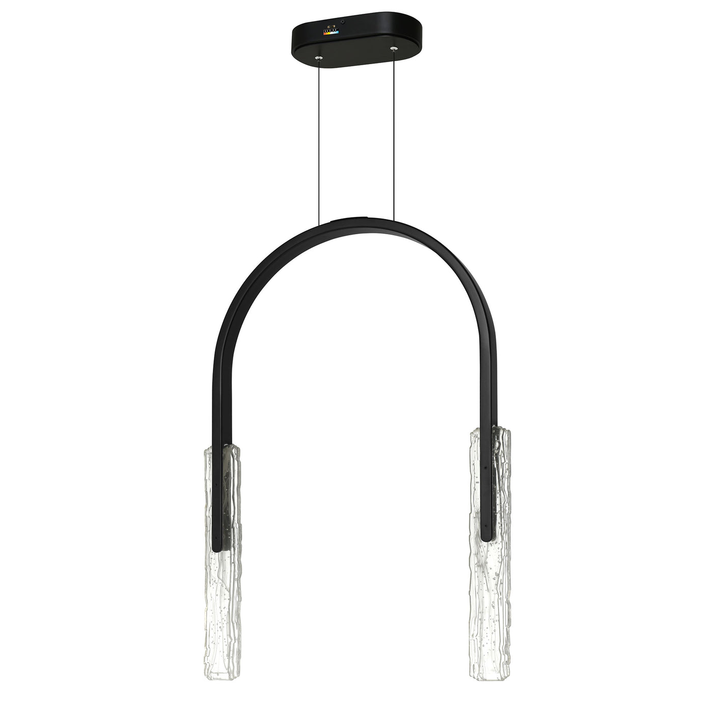Curva Chandeliers LED Black Handcrafted Glass