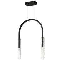 Curva Chandeliers LED Black Handcrafted Glass