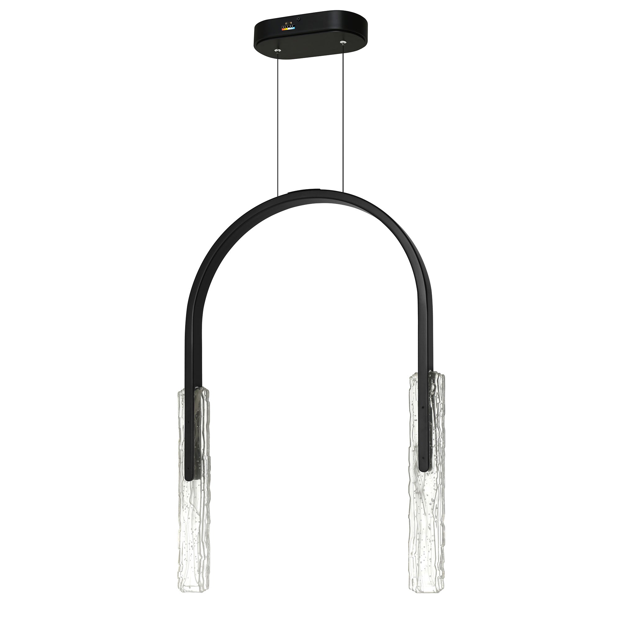 Curva Chandeliers LED Black Handcrafted Glass
