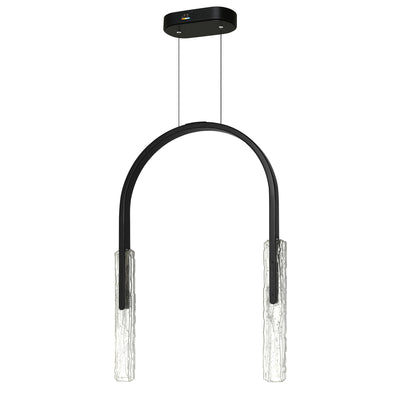 Curva Chandeliers LED Black Handcrafted Glass