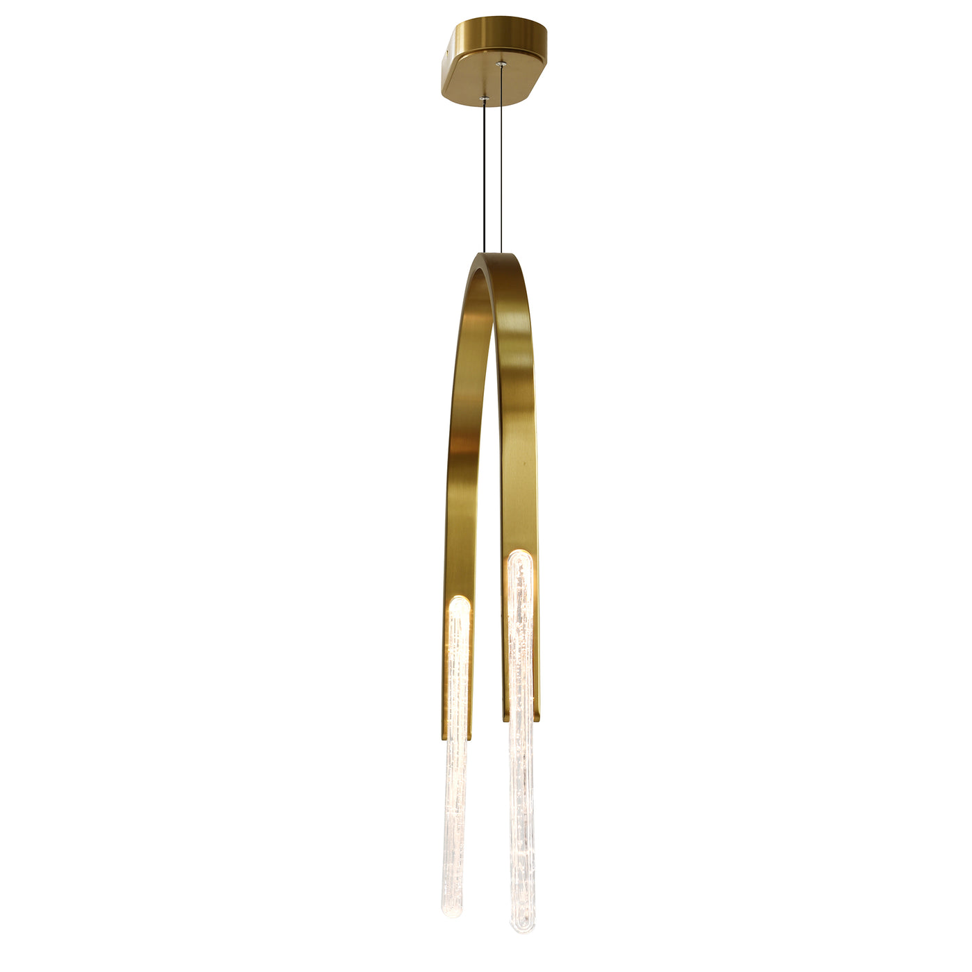 Curva Chandeliers Brass 22in LED Five Lights