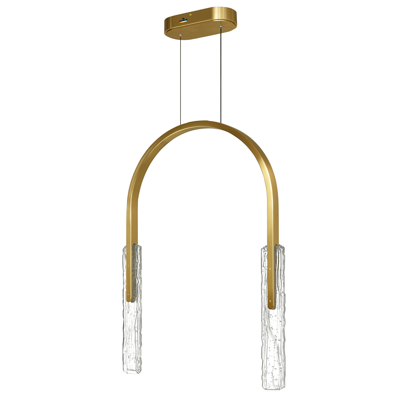 Curva Chandeliers Brass 22in LED Five Lights
