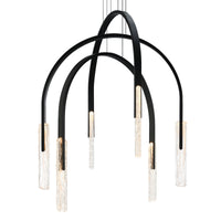 Curva Chandeliers 38in Black Glass LED