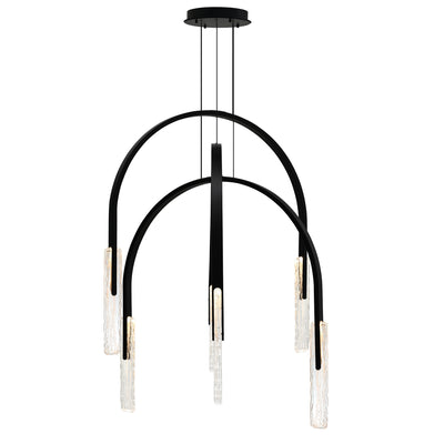 Curva Chandeliers 38in Black Glass LED