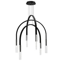 Curva Chandeliers 38in Black Glass LED