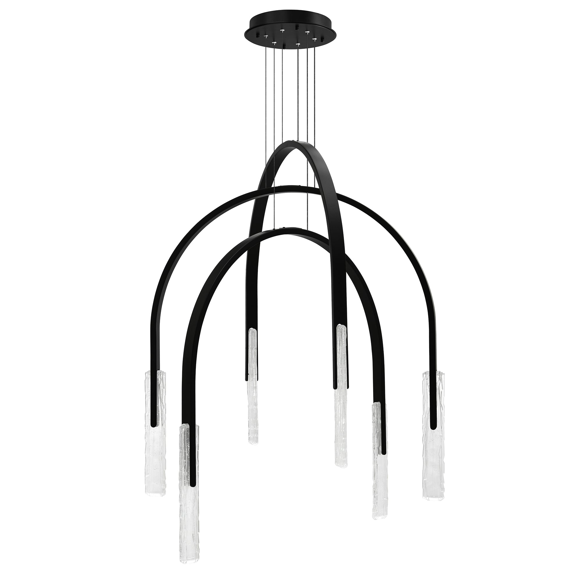 Curva Chandeliers 38in Black Glass LED
