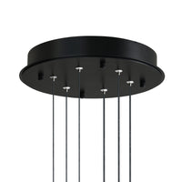 Curva Chandeliers 38in Black Glass LED