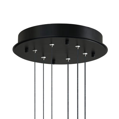 Curva Chandeliers 38in Black Glass LED