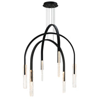 Curva Chandeliers 38in Black Glass LED