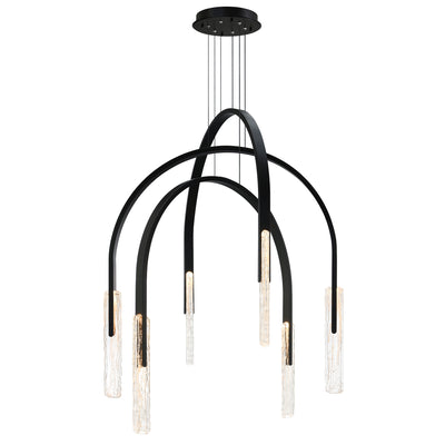 Curva Chandeliers 38in Black Glass LED