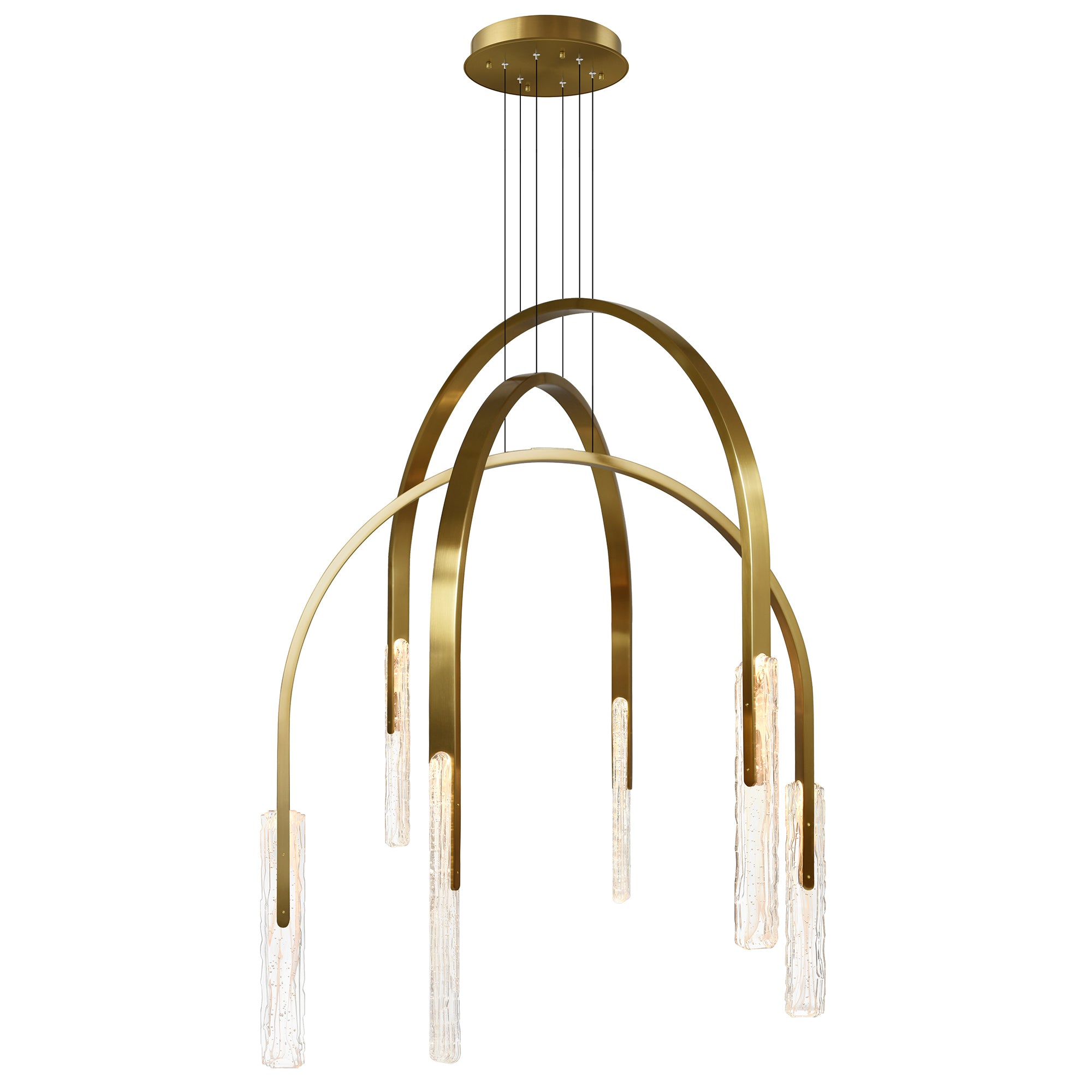 Curva Chandeliers Brass 38in LED