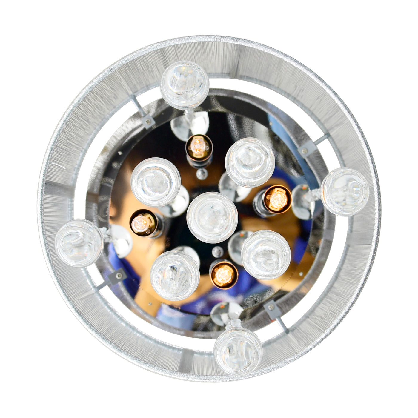 Water Drop 4 Light Chrome Flush Mount with Silver Shade