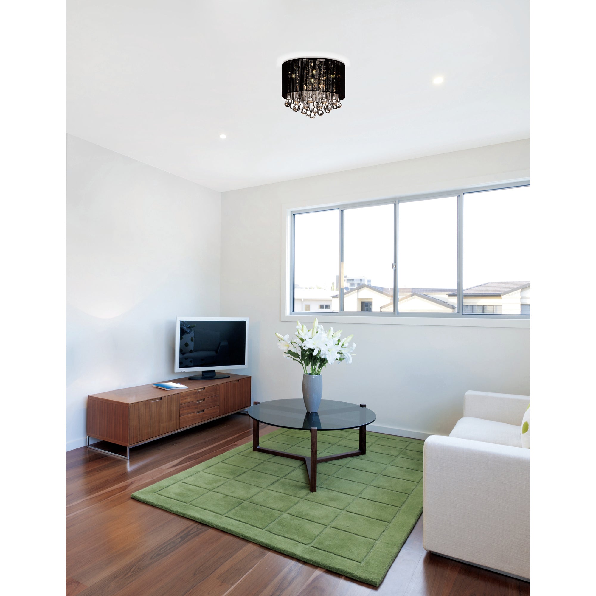 Water Drop 6 Light Chrome Flush Mount