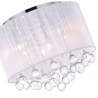 Water Drop 6 Light Chrome Flush Mount