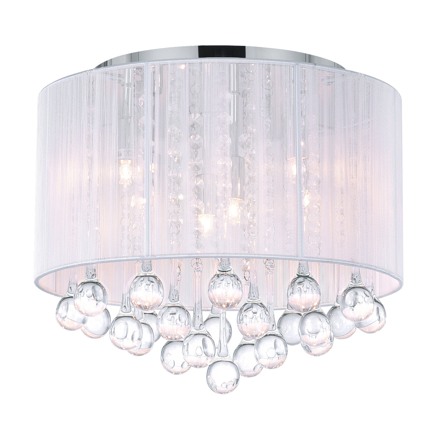 Water Drop 6 Light Chrome Flush Mount