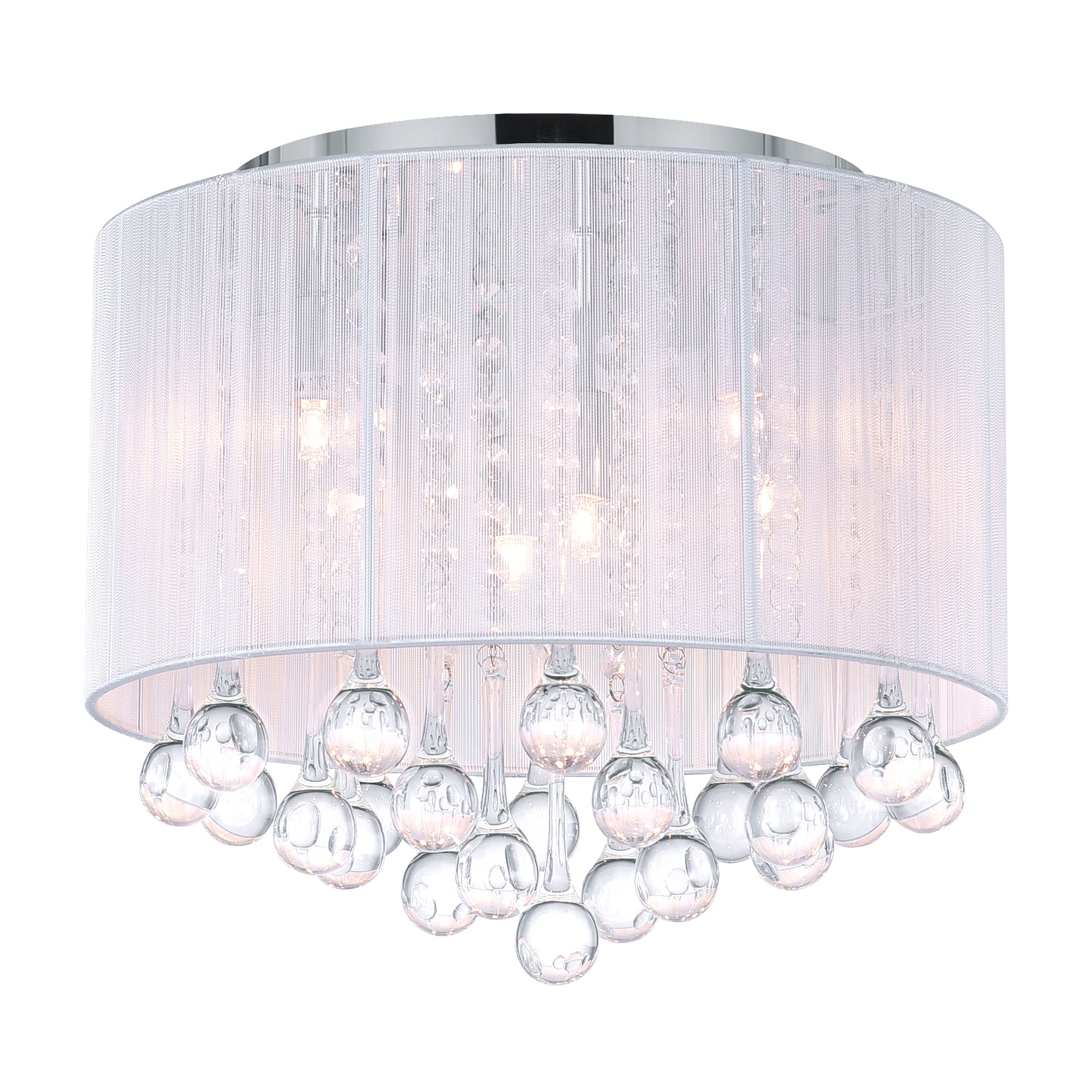 Water Drop 6 Light Chrome Flush Mount