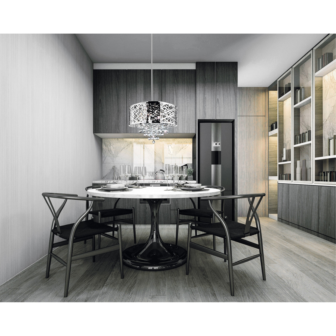 Eternity 9 Light 22in Chrome Chandelier