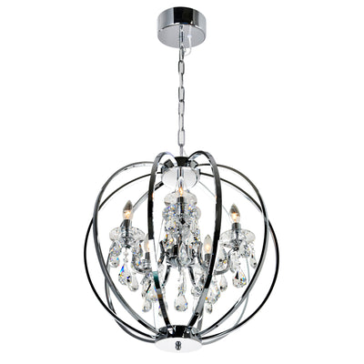 Abia Chandeliers 5 Lights Chrome Finish