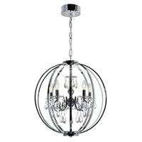 Abia Chandeliers 5 Lights Chrome Finish