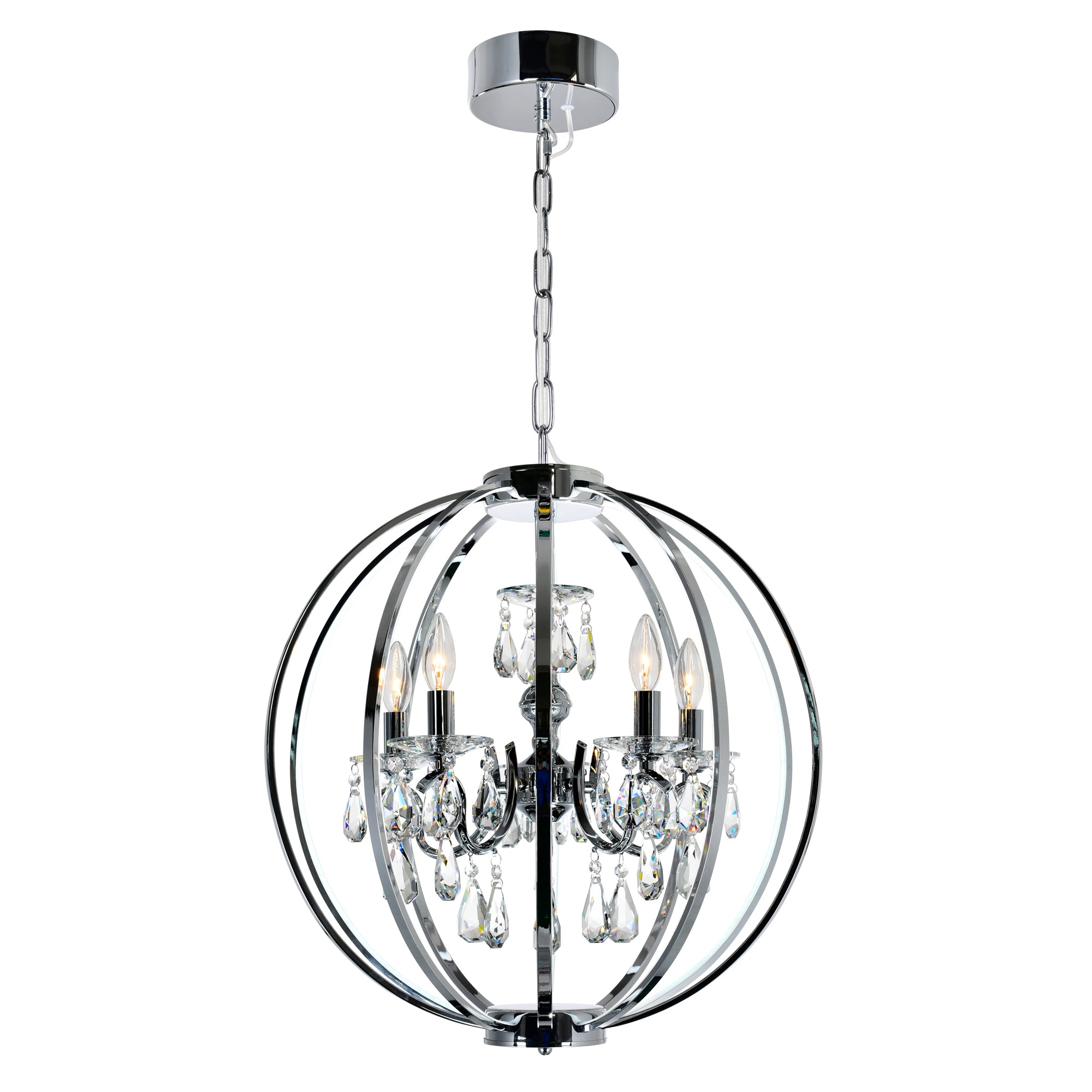 Abia Chandeliers 5 Lights Chrome Finish