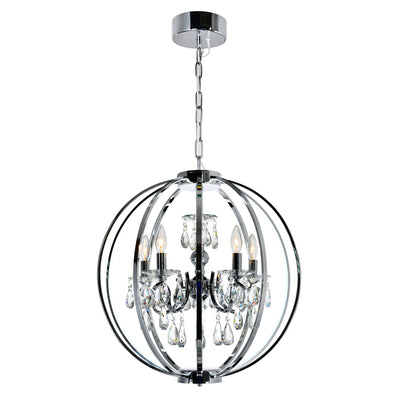 Abia Chandeliers 5 Lights Chrome Finish