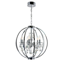 Abia Chandeliers 5 Lights Chrome Finish