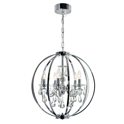 Abia Chandeliers 5 Lights Chrome Finish