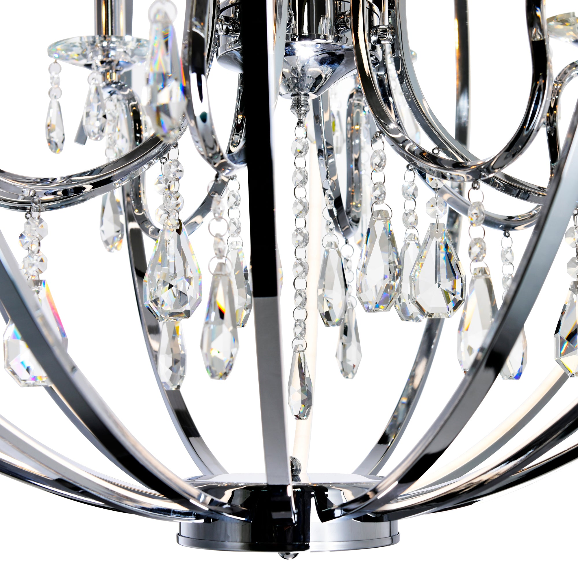 Abia Chandeliers Chrome 8 Lights