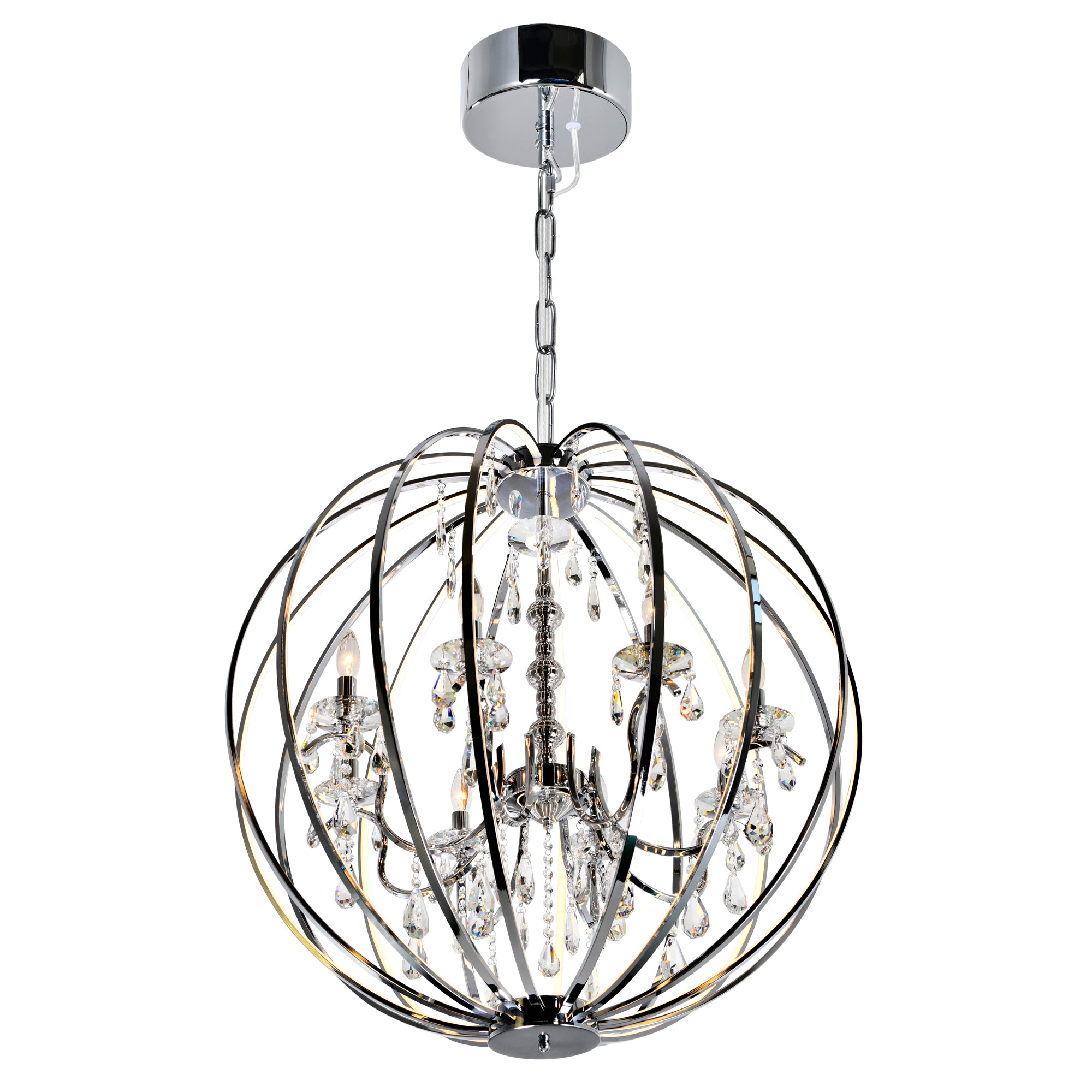 Abia Chandeliers Chrome 8 Lights