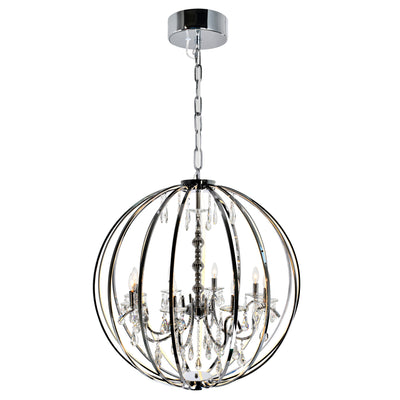 Abia Chandeliers Chrome 8 Lights