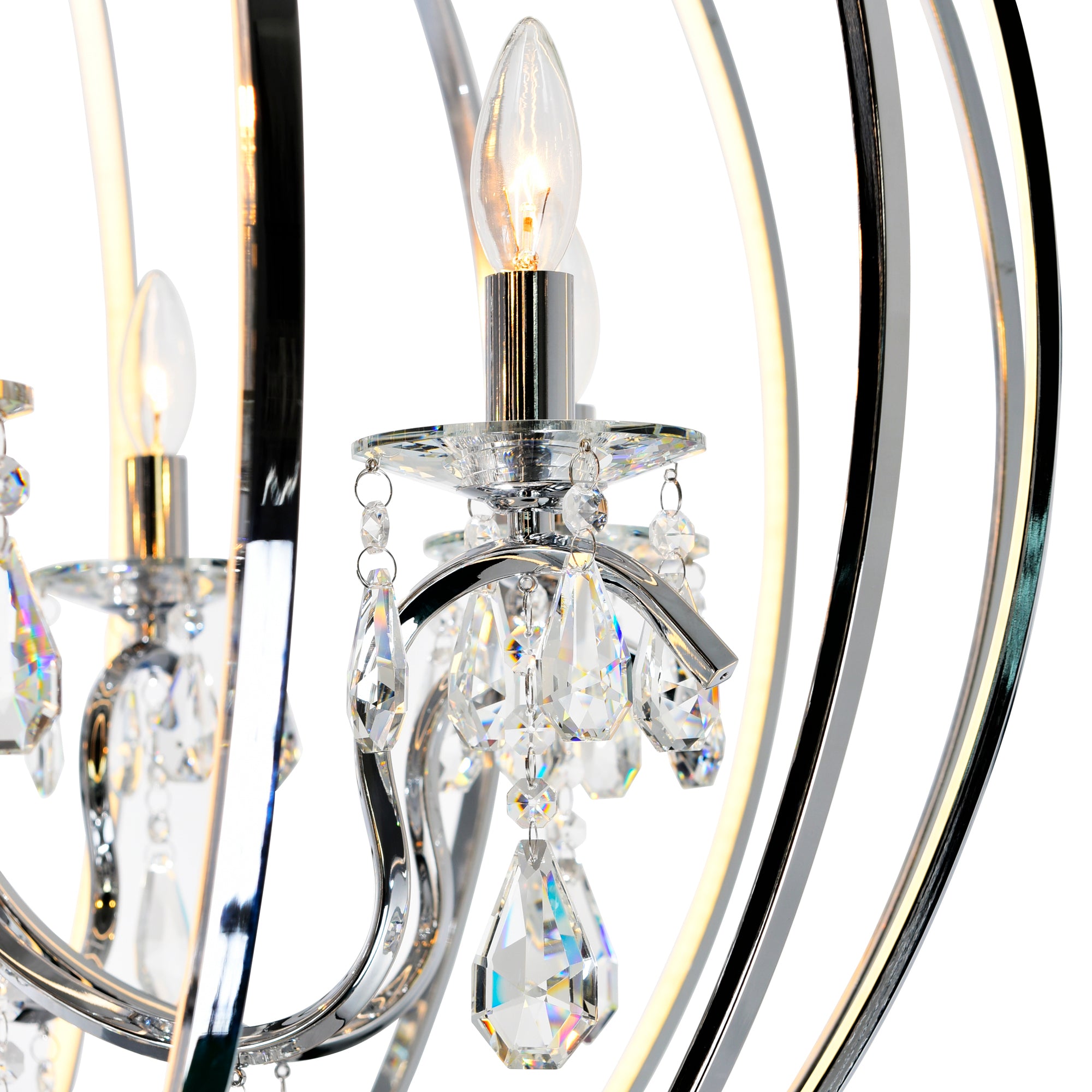 Abia Chandeliers Chrome 8 Lights