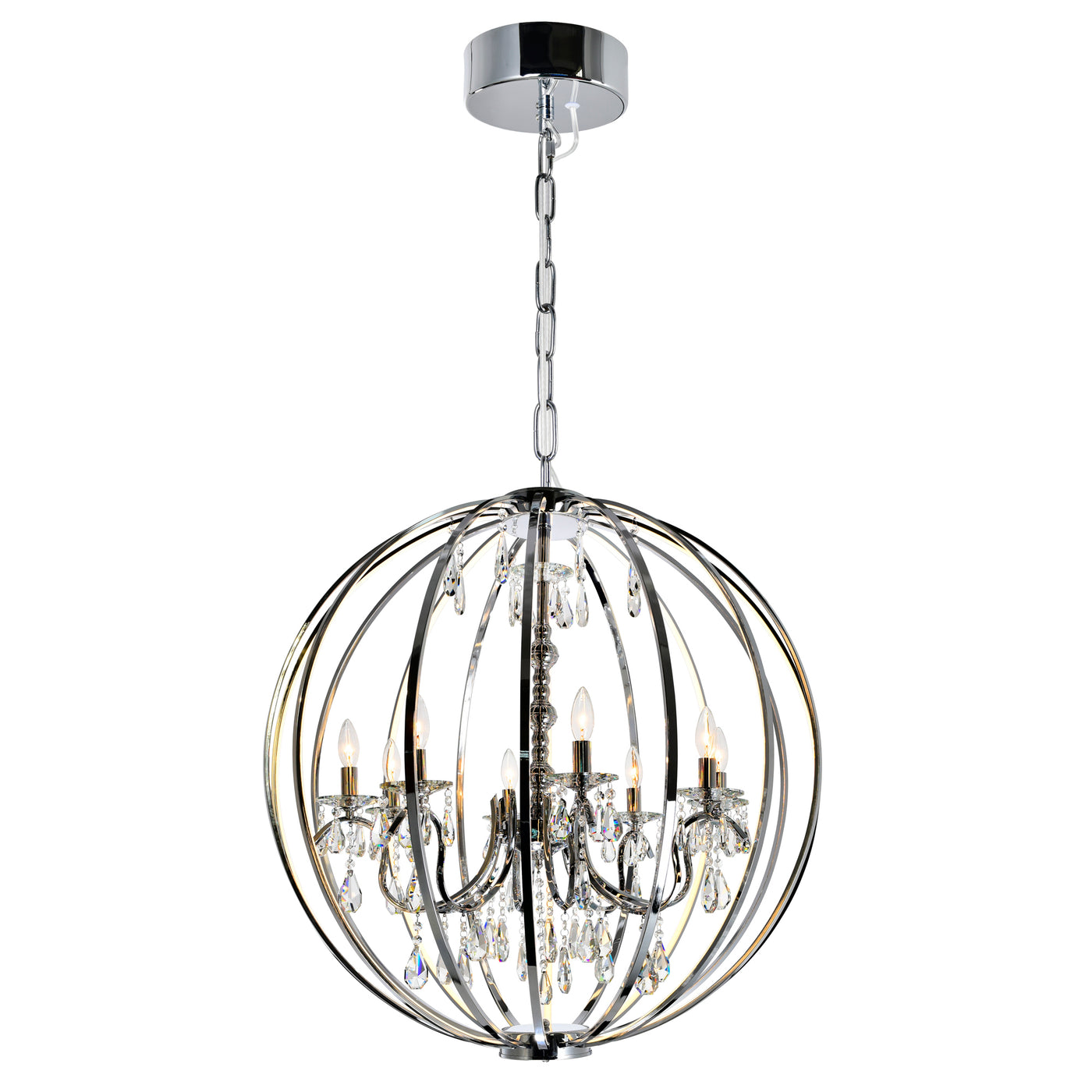 Abia Chandeliers Chrome 8 Lights