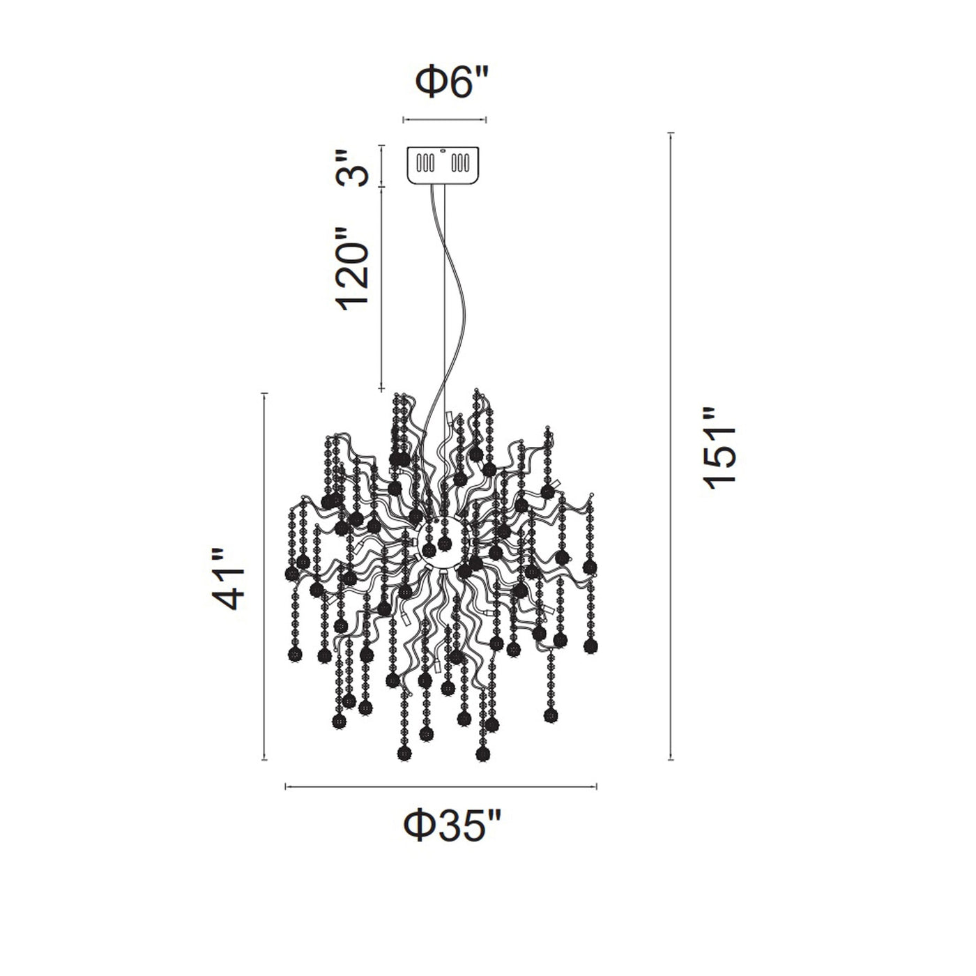Cherry Blossom 32 Light Chrome Chandelier