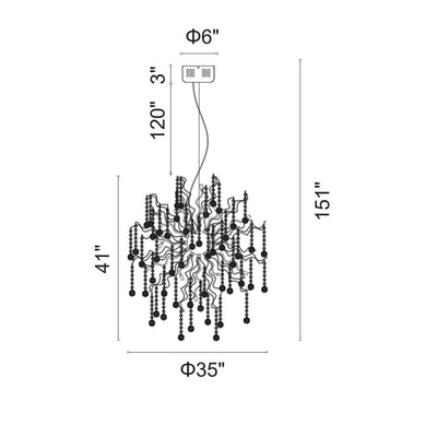 Cherry Blossom 32 Light Chrome Chandelier