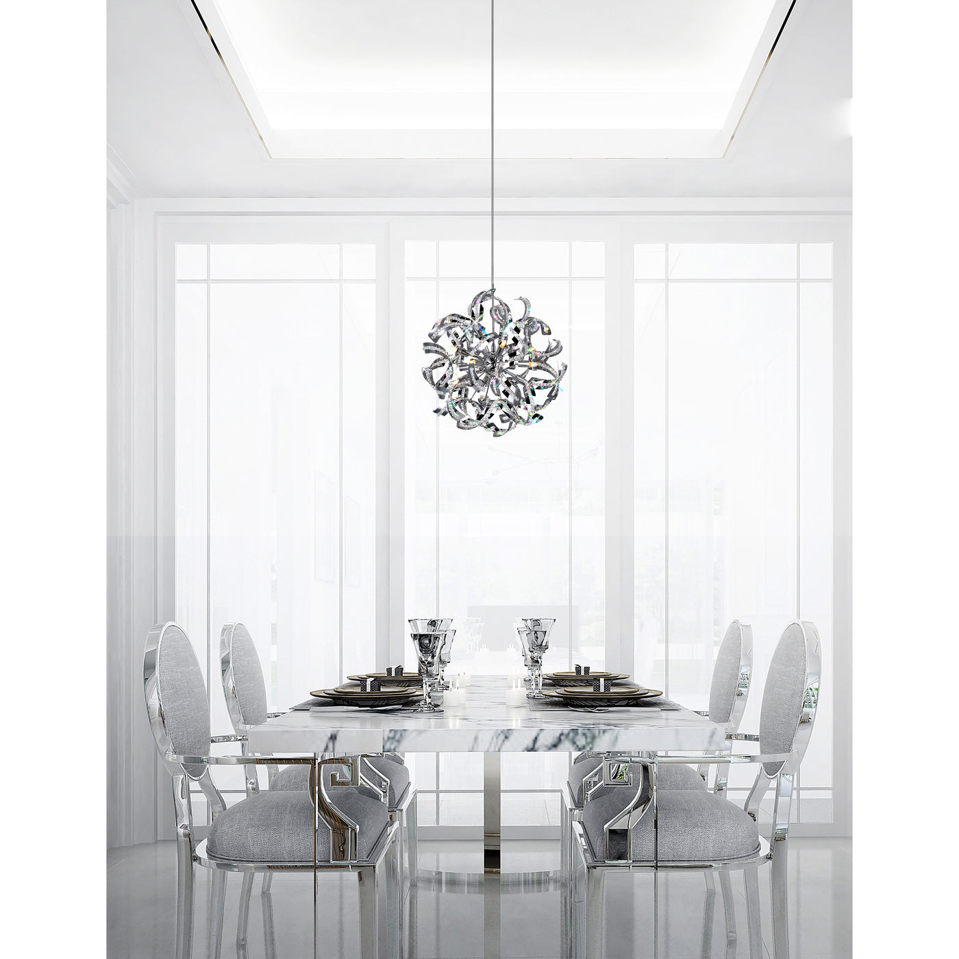 Swivel 18 Light Chrome Chandelier