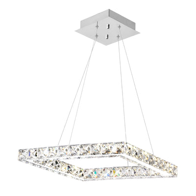 Ring 1 Light 15in Square Chrome Chandelier