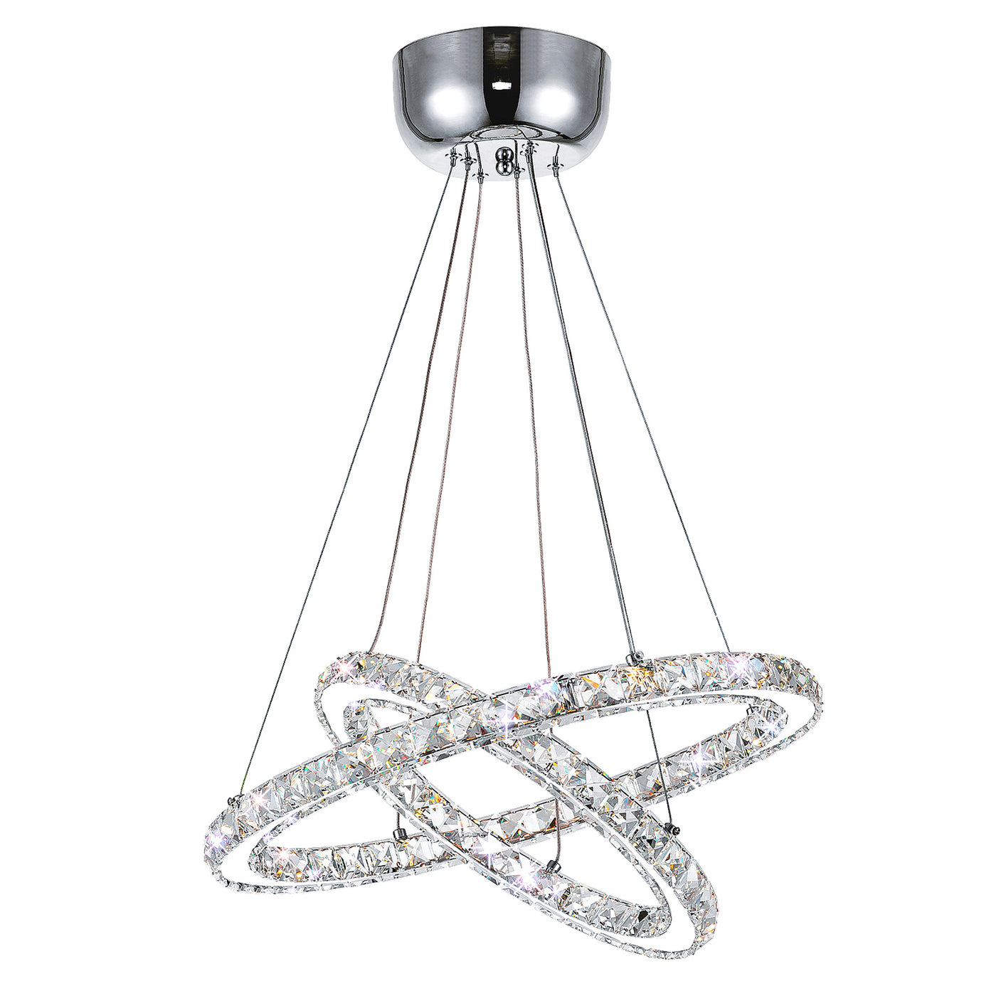 Ring Integrated LED 2 Ring 24in Chrome Chandelier