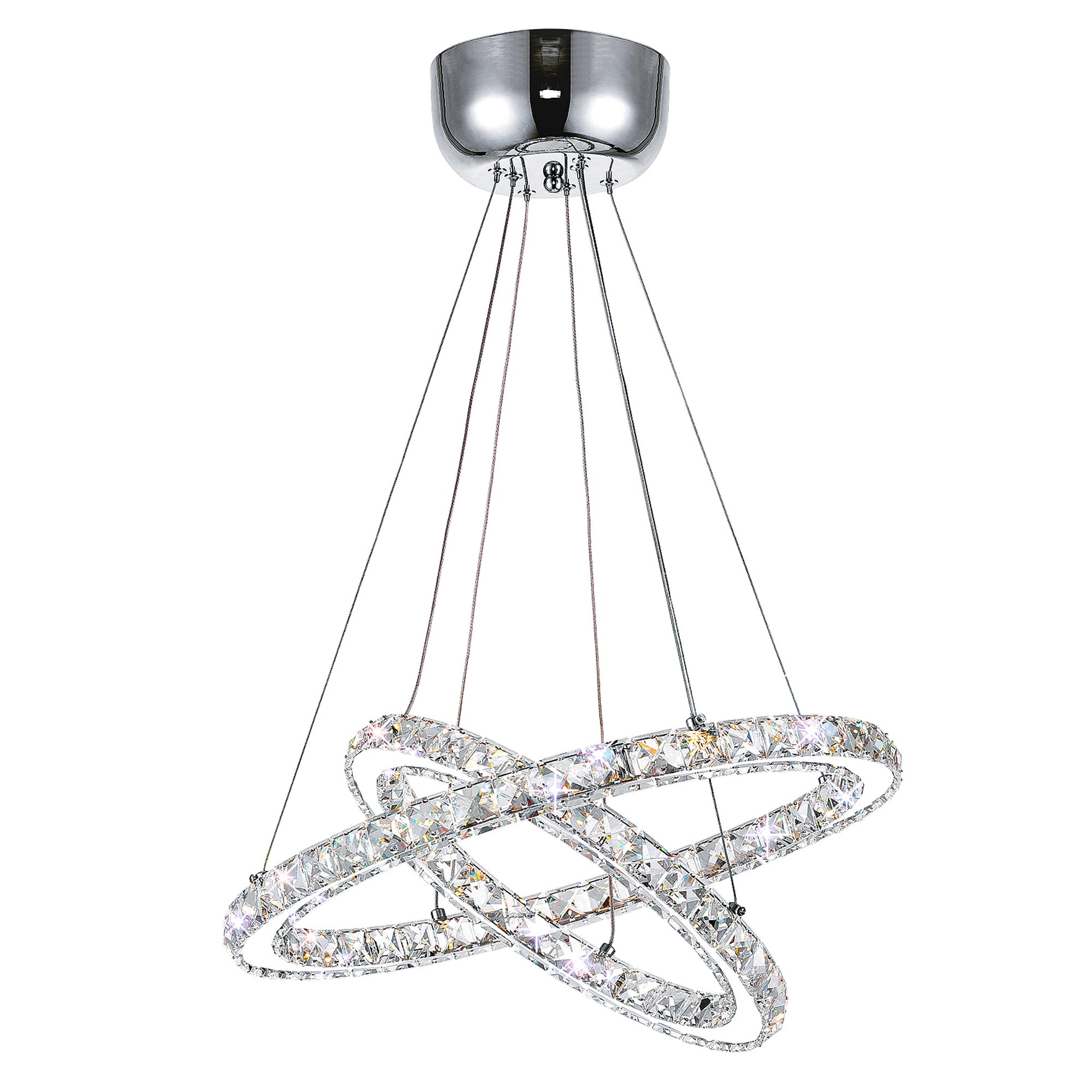Ring Integrated LED 2 Ring 24in Chrome Chandelier