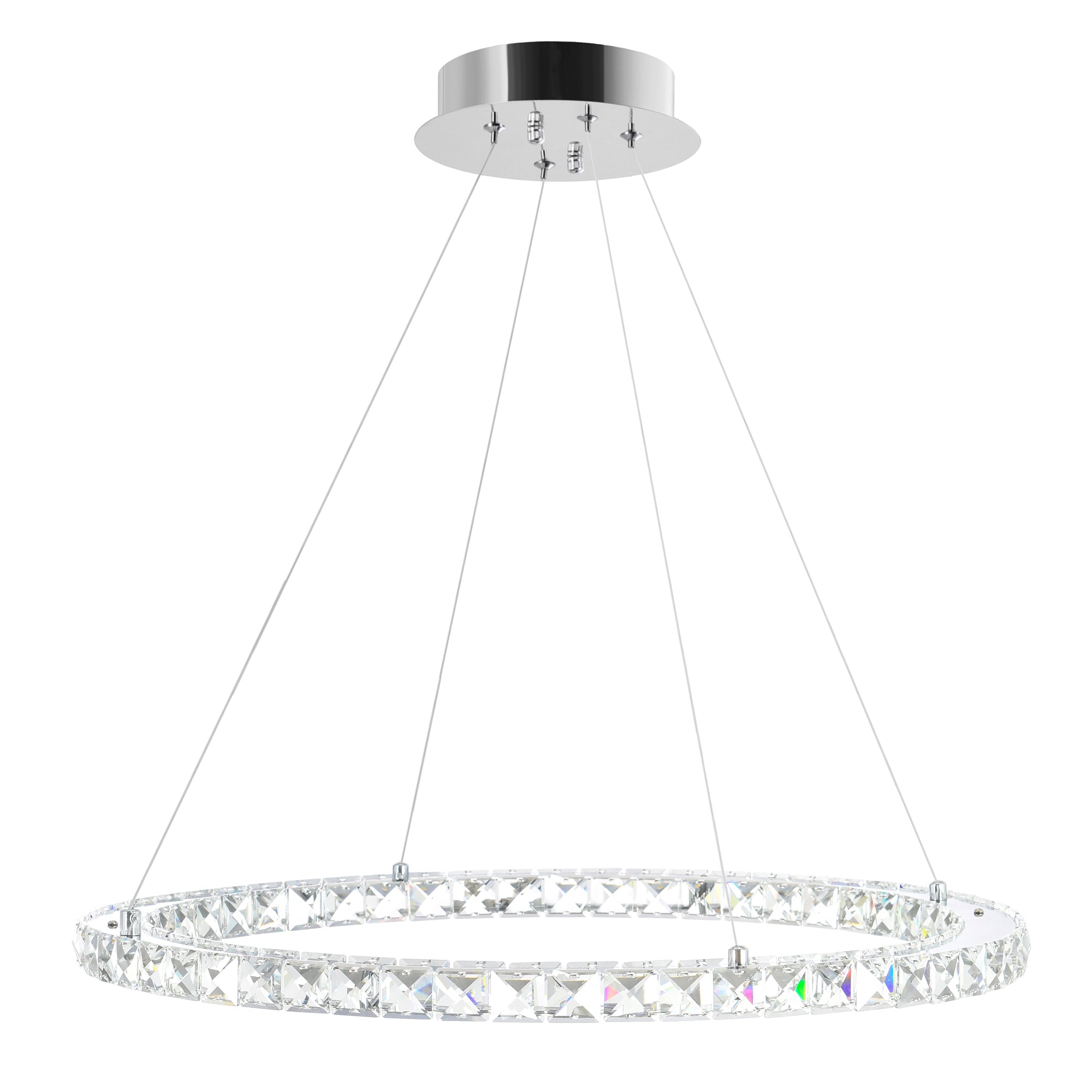 Ring Integrated LED 24in Chrome Chandelier