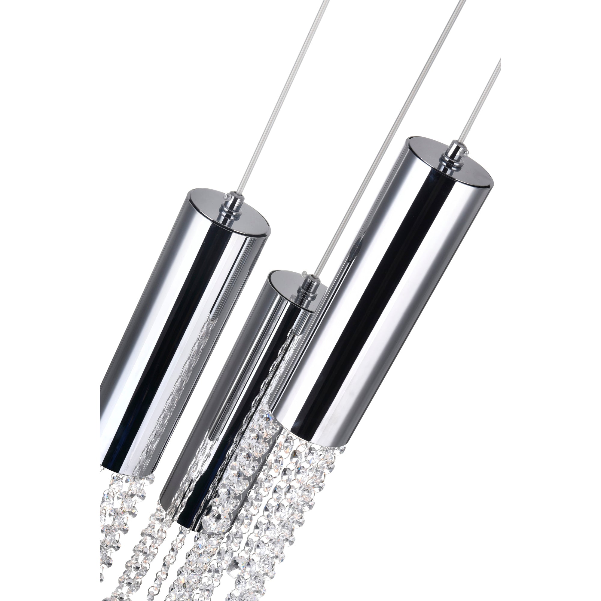 Extended 3 Light 10 Inch Chrome Mini Pendant
