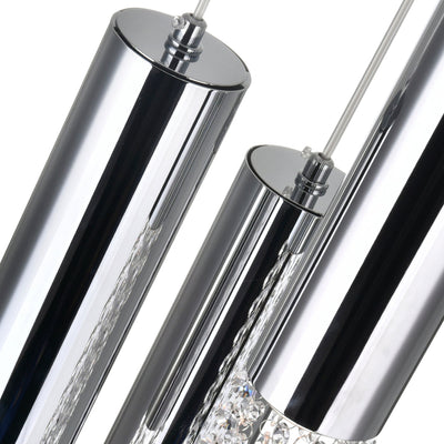 Extended 9 Light 20in Chrome Pendant Light