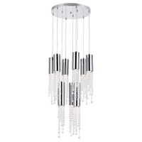 Extended 9 Light 20in Chrome Pendant Light