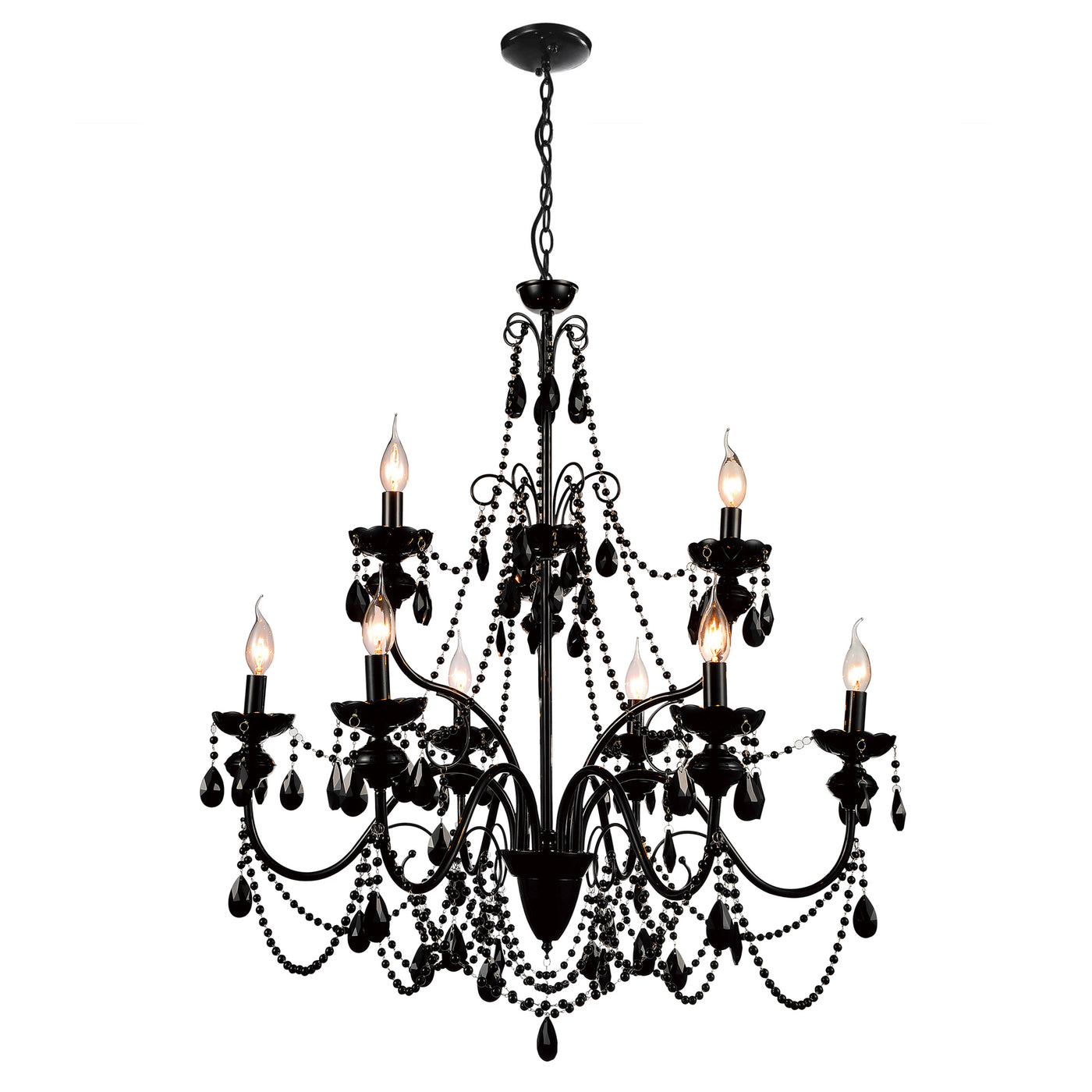 Keen Chandeliers 9 Light Black Finish