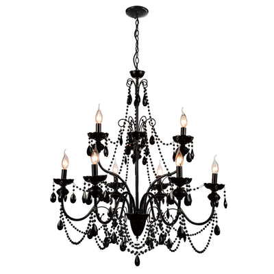 Keen Chandeliers 9 Light Black Finish