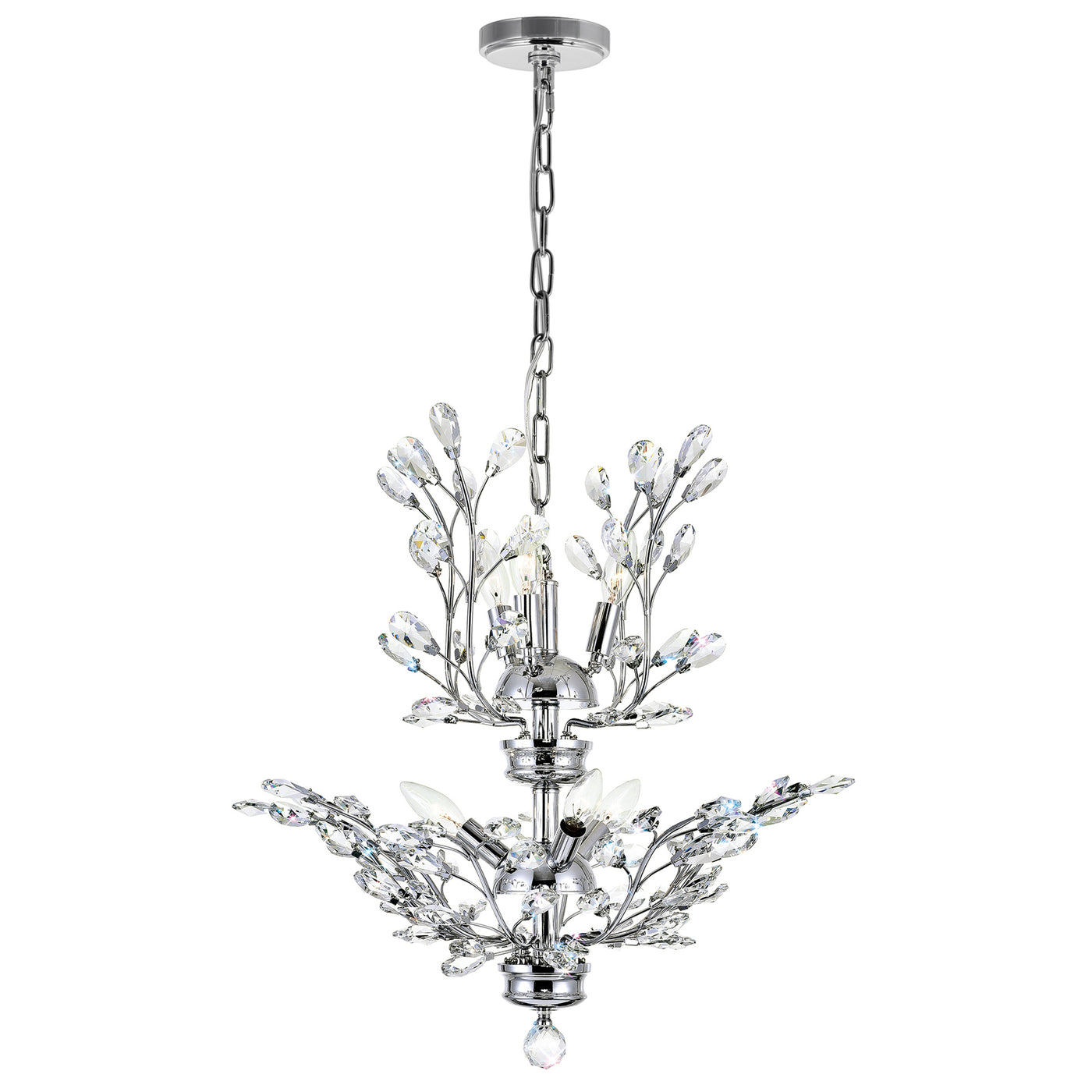Ivy Chandeliers 6 Light Chrome Finish