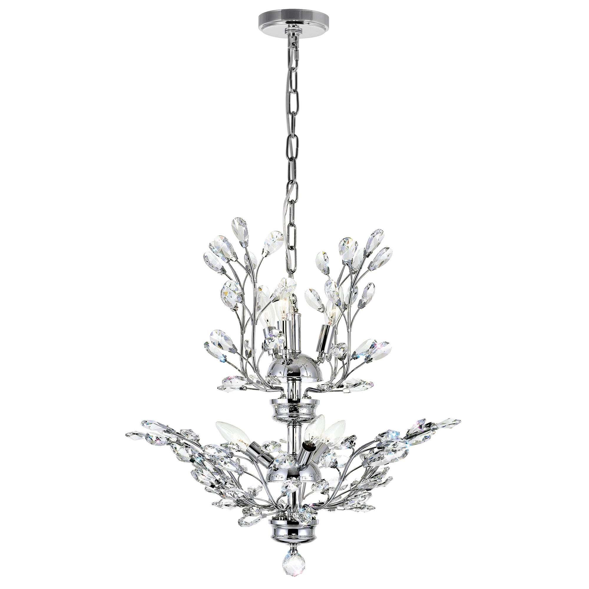 Ivy Chandeliers 6 Light Chrome Finish