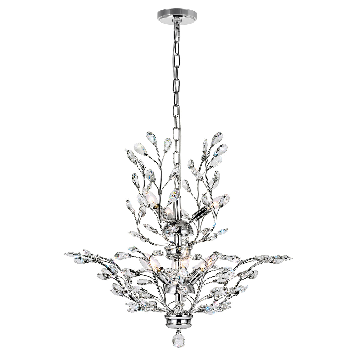 Ivy Chandeliers 9 Light Chrome Crystal