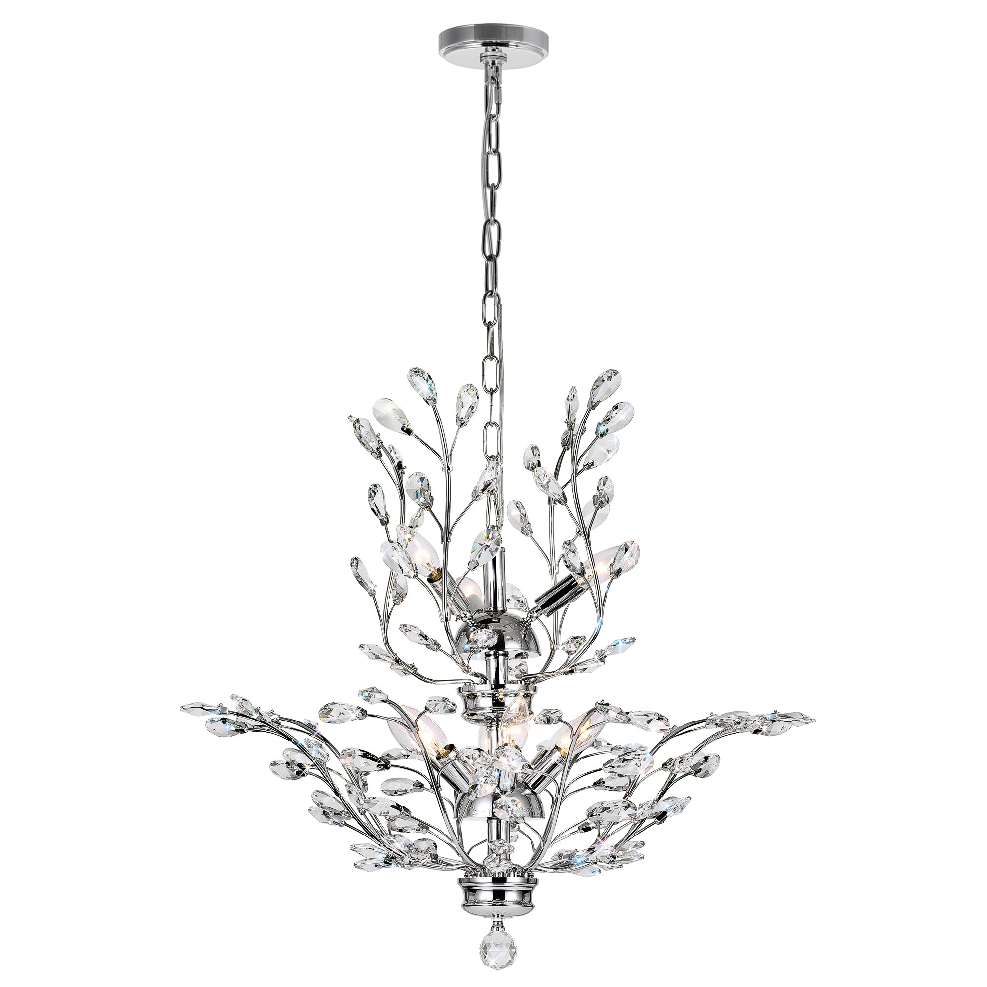 Ivy Chandeliers 9 Light Chrome Crystal